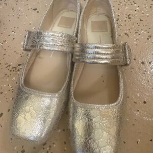 Dolce Vita Shimmery Silver Mary Jane Flats